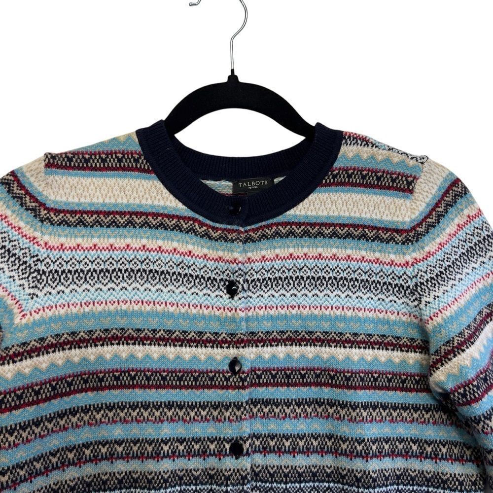 Talbots Sp Women's multicolored lambswool‎ blended fairisle cardigan sweaters